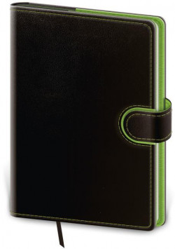 Diár Flip denný B6 12x16,5cm - čierno/zelený 2025