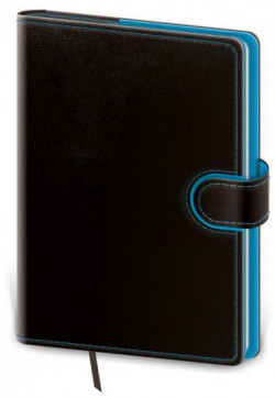 Diár Flip týždenný vreckový 9x14cm - čierno/modrý 2025