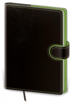 Diár Flip týždenný vreckový 9x14cm - čierno/zelený 2025