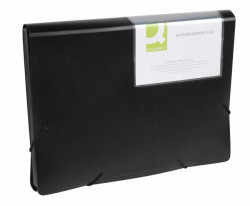 Aktovka plastová s 12 priehradkami Q-CONNECT nepriehľadná čierna