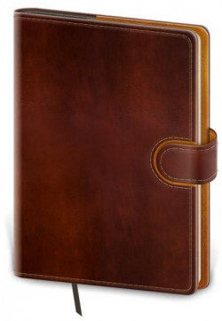 Diár Flip týždenný vreckový 9x14cm - hnedo/hnedý 2025