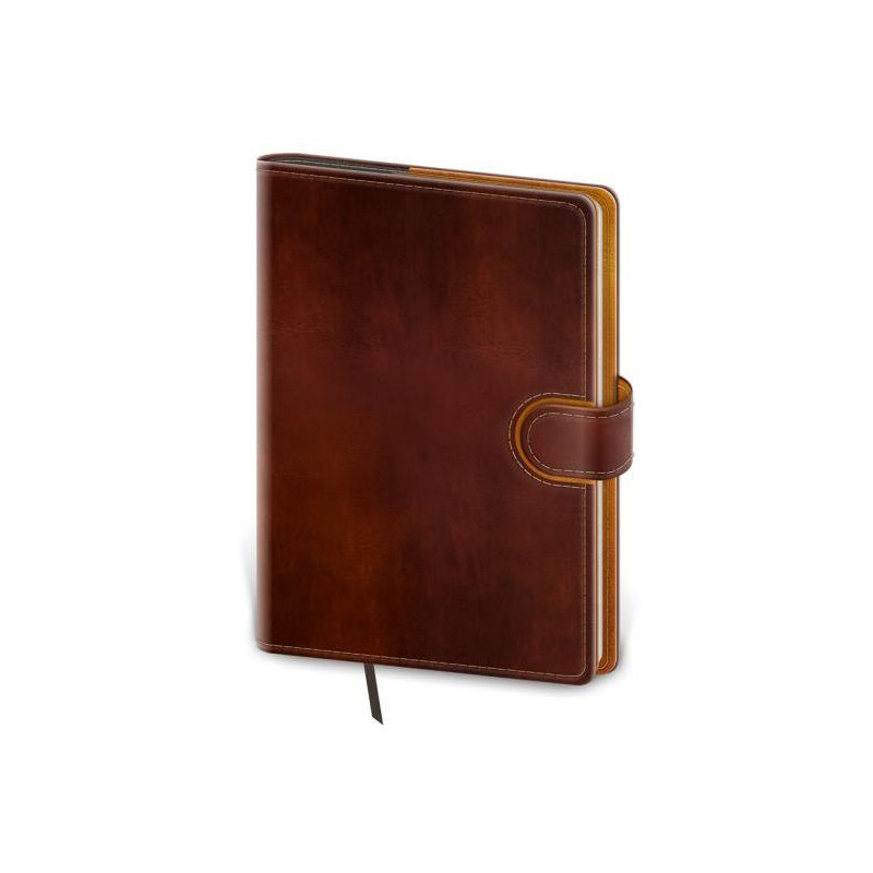 Diár Flip týždenný vreckový 9x14cm - hnedo/hnedý 2025