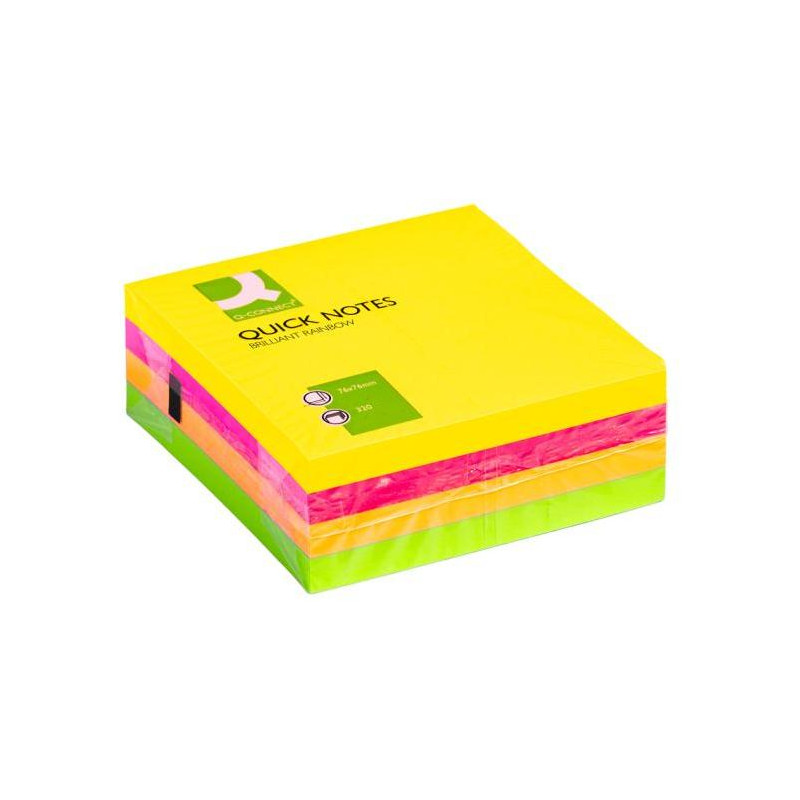 Bloček kocka Q-CONNECT, 76x76 mm, 320 l, neónová