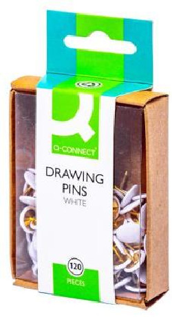 Pripináčiky Q-CONNECT 9mm biele 120ks