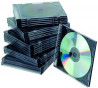 Obal Slim na CD/DVD Q-CONNECT z plastu čierny/priehľadný, 25ks