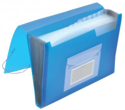 Aktovka plastová s 12 priehradkami Q-CONNECT priehľadná modrá