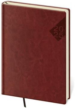 Diár Nebrasca denný A5 14,3x20,5 cm anglická červená 2025