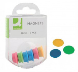 Magnety Q-CONNECT 20mm mix farieb 6 ks