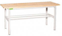 Šatníková lavica s roštom na obuv, v.42 x š.100 x h.33cm, RAL7035 sivá, drevo lipa