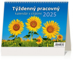 Stolový kalendár riadkový - Týždenný s citátmi 2025