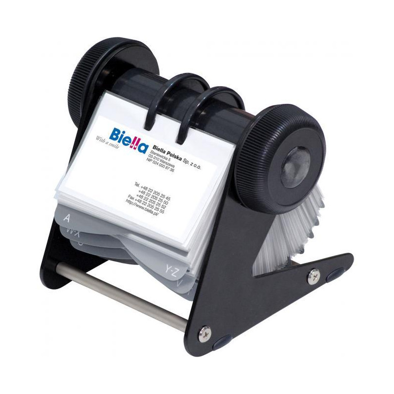 Rotačný stolový vizitkár na 400 vizitiek DONAU s abecedným rozraďovačom