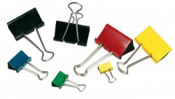 Klipy na dokumenty 19mm farebné 12ks