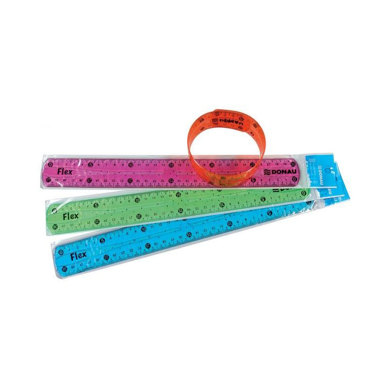 Pravítko 30 cm ohybné mix farieb modrá, oranžové, zelené, ružové