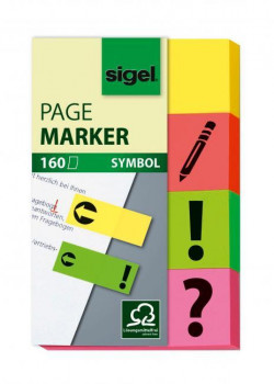 Záložky samolepiace značkovacie, 50x20mm, 4x40 lístkov symboly