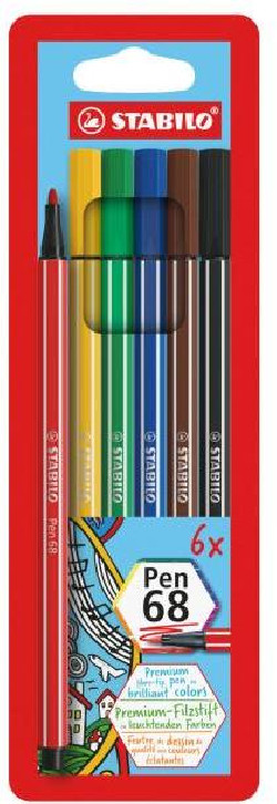 Sada popisovačov STABILO Pen 68/6S