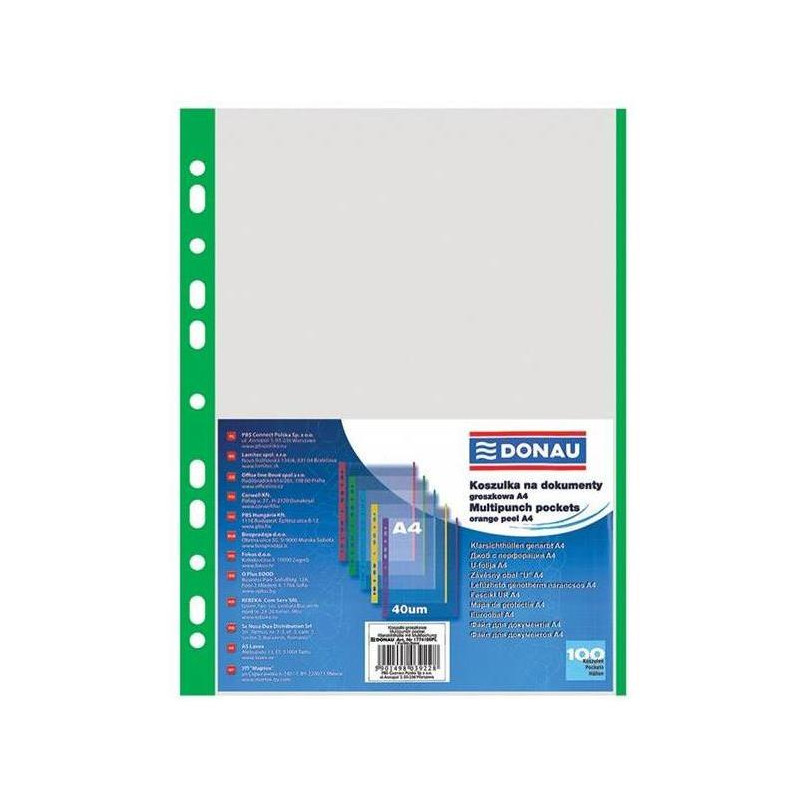 Euroobal DONAU A4 40mic so zeleným okrajom 100ks