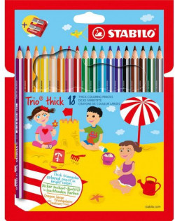 Farbičky STABILO Trio so strúhadlom 18ks