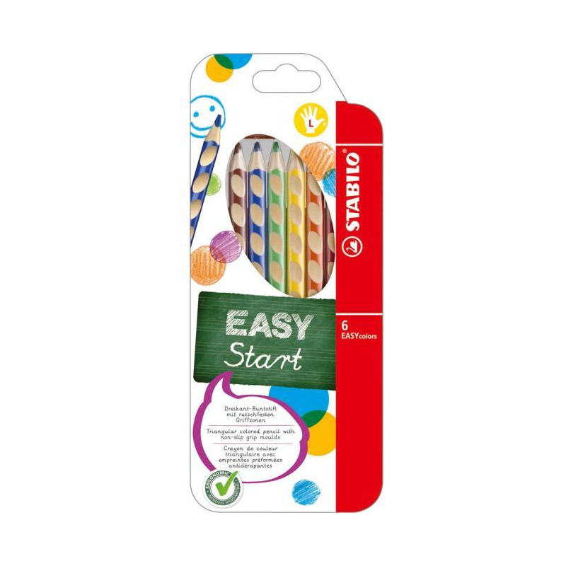 Drevené pastelky EASYcolors L 6sada