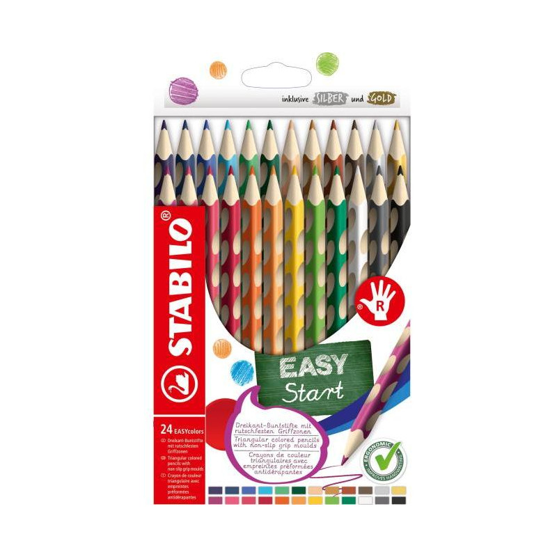 Drevené pastelky EASYcolors P 24sada