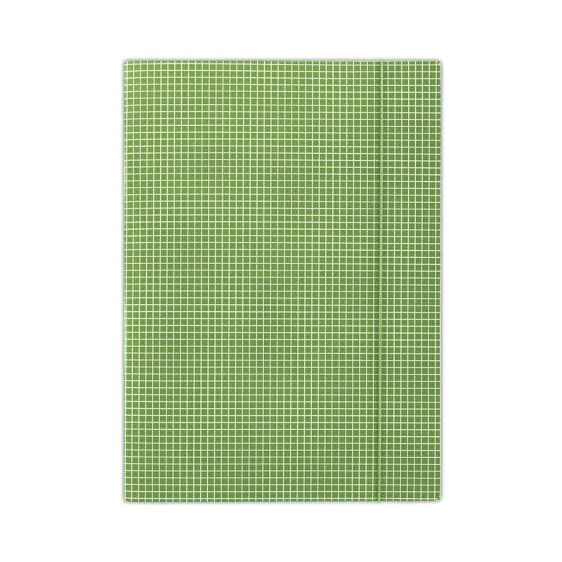 Kartónový obal s gumičkou DONAU zelené káro