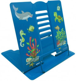 Stojan na knihy DONAU kovový, motív Zvieratká modrý