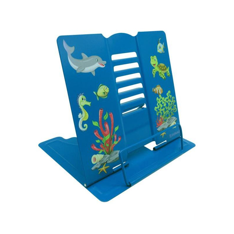 Stojan na knihy DONAU kovový, motív Zvieratká modrý