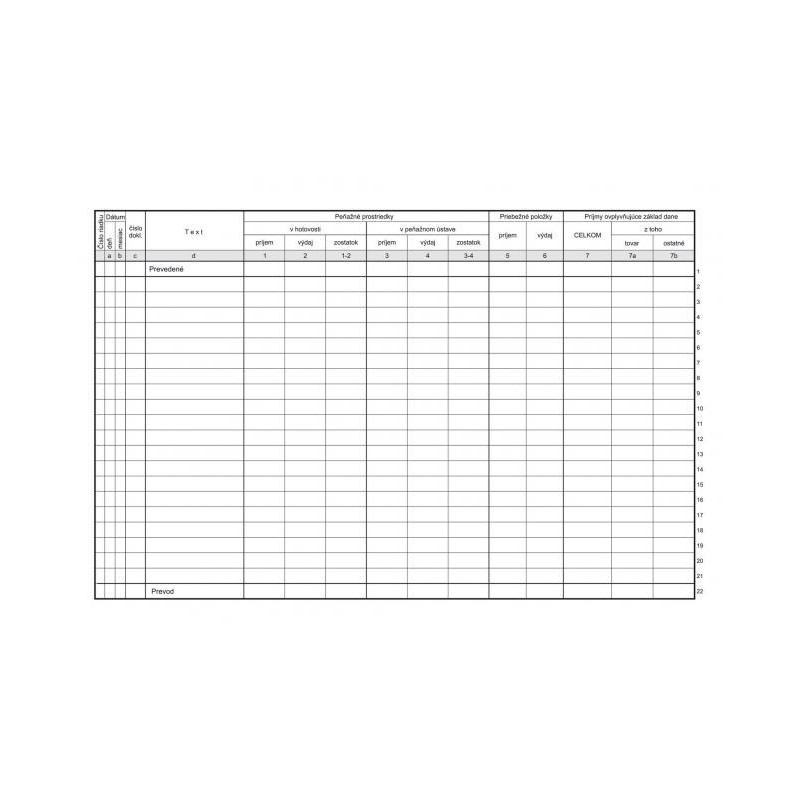 Peňažný denník podnikateľa, A4, 30 listov