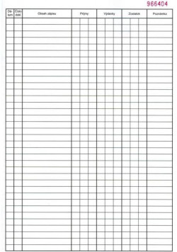 Pokladničná kniha, A4, číslovaná, 50x2listy