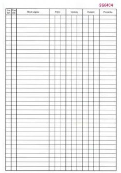 Pokladničná kniha, A4, číslovaná, bez priepisu, 50 listov