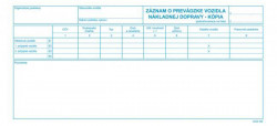 Záznam o prevádzke vozidla nákladnej dopravy, 2/3 A4, kniha, 100 listov, kópia