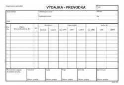 Výdajka - prevodka, A5, bez DPH, samoprepis, s kartónovou obálkou a podložkou