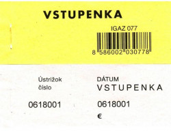 Vstupenka číslovaná 2-dielna 100l