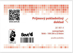 Príjmový pokladničný s DPH číslovaný s potvrdenkou, samoprepis A6, 100 listov