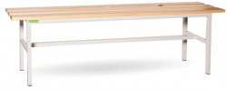 Šatníková lavica s dĺžkou 1,5 m, v.42 x š.150 x h.33cm, RAL7035 sivá, drevo lipa