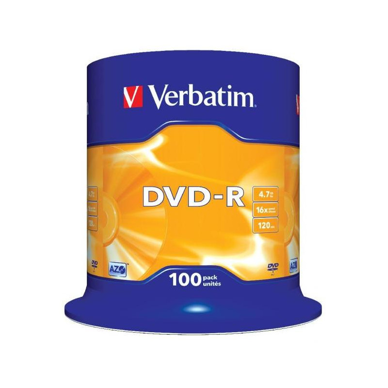 Verbatim DVD-R 16x 4,7GB cake 100 ks