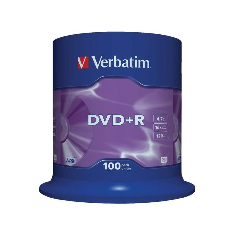 Verbatim DVD+R 16x 4,7GB cake 100 ks