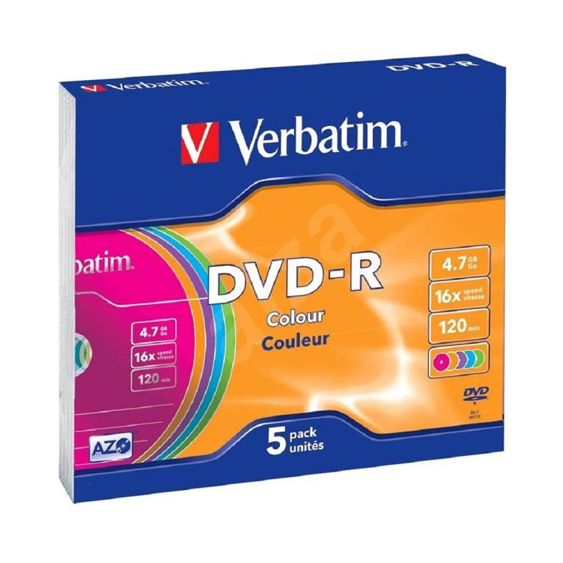 Verbatim DVD-R colour 4,7GB slimbox