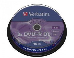 Verbatim DVD+R 8x DL 8,5GB cake 10 ks