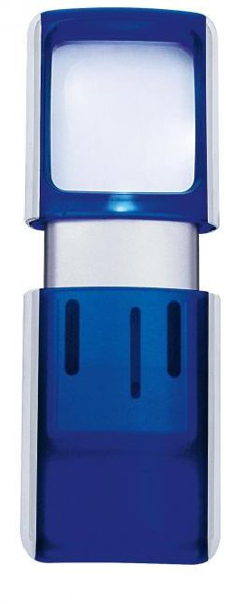 Lupa 3,5x3,8cm s podsvietením modrá