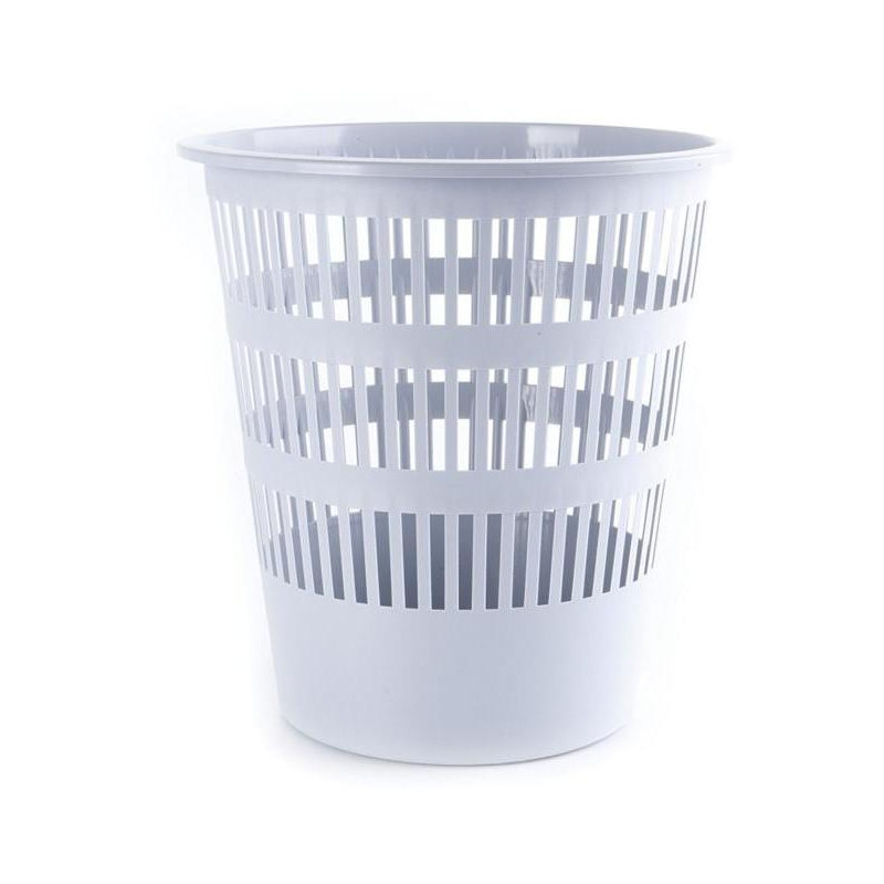 Kôš plastový rebrovaný 12l sivý