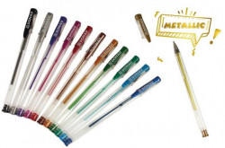 Gélové perá metalické DONAU 12 farieb