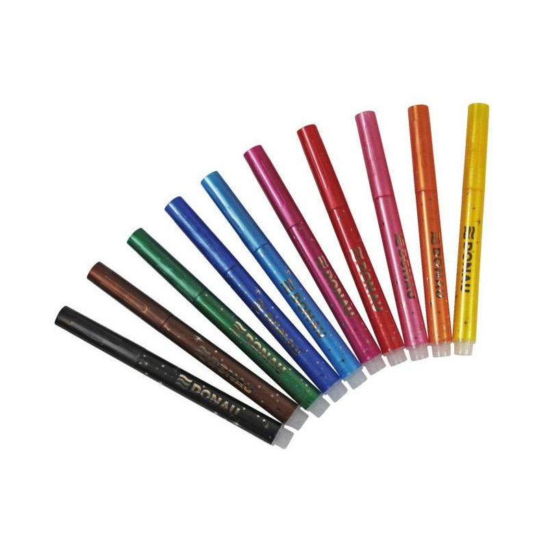 Sada glitrových popisovačov DONAU s vláknovým hrotom 10S