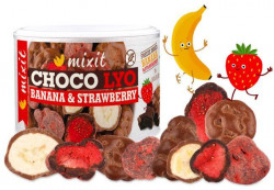 Mixit Chrumkavé banániky a jahody v čokoláde 150g