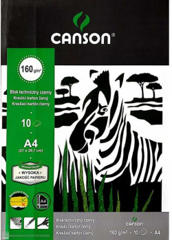 Farebný výkres, A4 čierny, 10 hárkov, 160 g, `Šport`