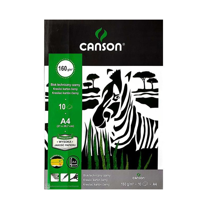 Farebný výkres, A4 čierny, 10 hárkov, 160 g, `Šport`