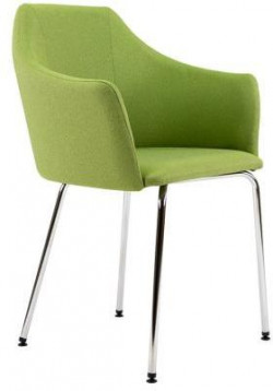 Konferenčné kreslo Ravenna Visitor, chrómové nohy, látka BN29 zelená