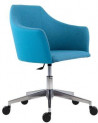 Konferenčné kreslo Ravenna Alu, hliníková báza, látka VIS021 modrá
