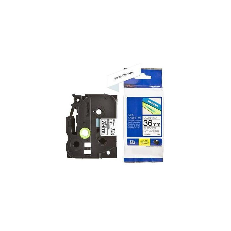 Popisovacia páska Brother TZEM261 36 mm matná biela/ čierne písmo
