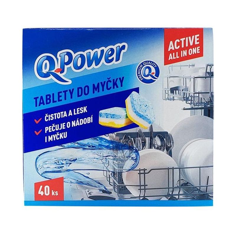 Q-Power tablety do umývačky  riadu Active All in One  40 kusov