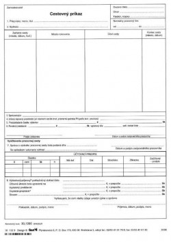 Cestovný príkaz A4, 20 ks v bal.